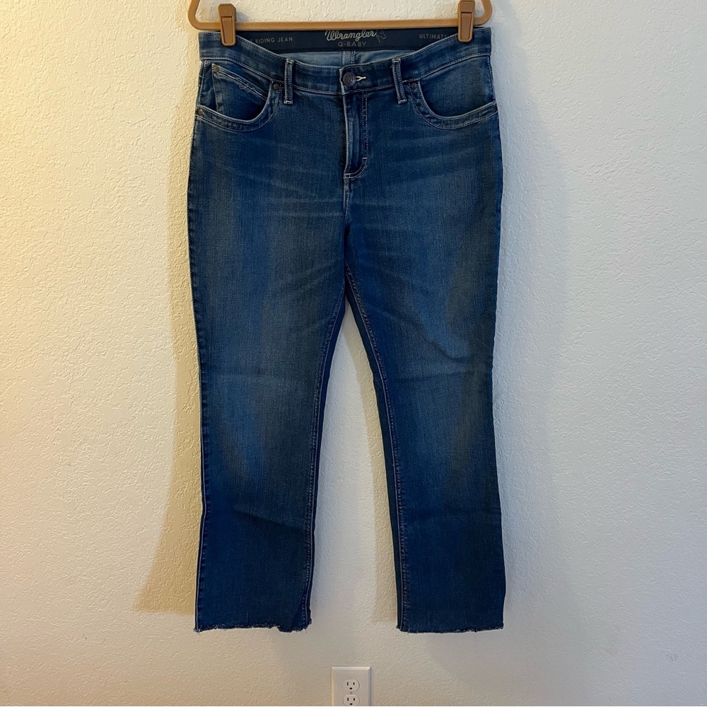 Wrangler Women's Q Baby Maternity Ankle Crop Straight Leg Jeans size 13 EUC